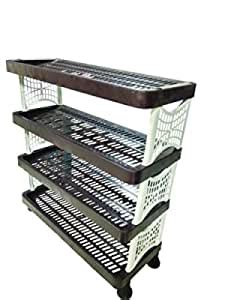 Surety for Safety Plastic 4 Shelf Multipurpose Shoe Rack (3 Cm X 3 Cm ...