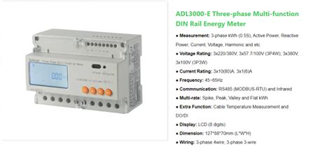 ADL3000 Modbus RTU Three Phase Din Rail Energy Meter UL Certification
