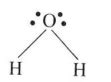 How many electron pairs are present in valence shell of oxygen in water ...