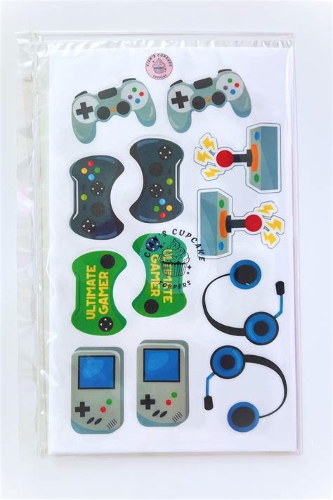 Cian'sCupcakeToppersLtd PRECUT Gaming Cupcake Toppers, Gamer Theme ...