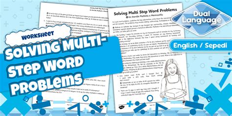 Solving Multi-Step Word Problems Worksheet Sepedi/English