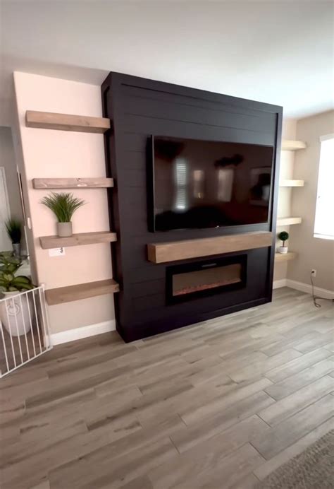 Fireplace Accent Wall in Living Room