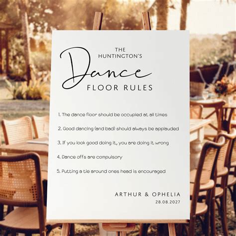 Dance Floor Rules Wedding Sign By Ottie Design