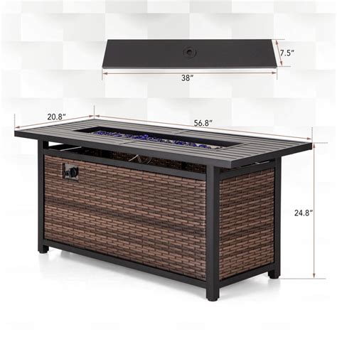 Image result for Rectangular Propane Fire Pit Table