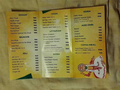 Menu at Dakshini- Authentic South Indian Food, Kolkata