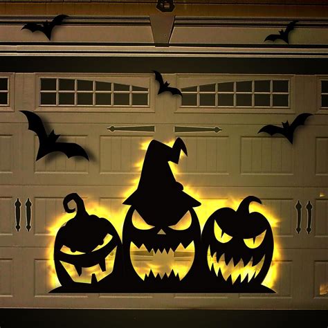 Spooky Halloween Garage Door Silhouette Decor