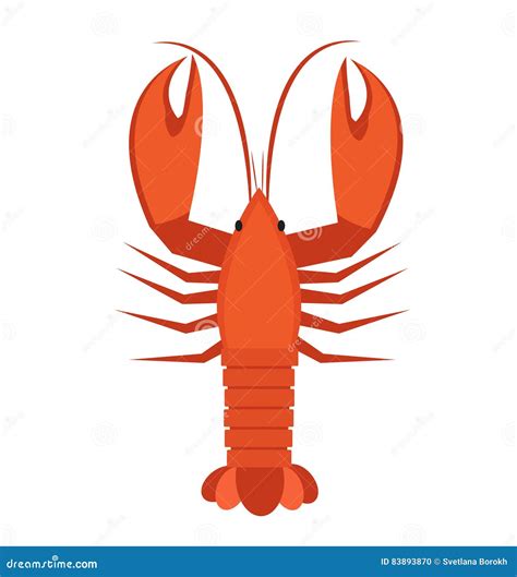 Crawfish Icon Flat Style. Lobster Isolated On White Background. Vector ...