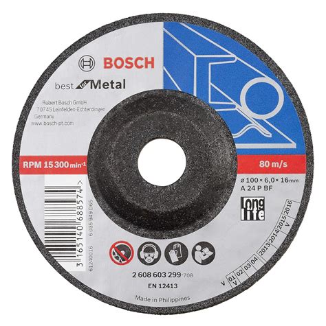 Bosch 2608603299 Grinding Discs, Best for Metal-100mm (Pack of 25 ...