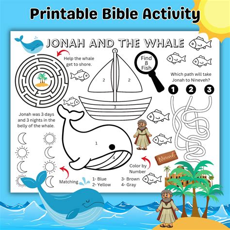 Jonah Bible Story Activities Jonah And The Whale Bible Story Wheel,
