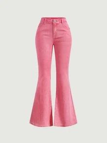 SHEIN MOD Solid Flare Leg Jeans | SHEIN USA