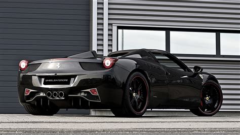 Download Car Supercar Black Car Ferrari Ferrari 458 Vehicle Ferrari 458 Spider 4k Ultra HD ...
