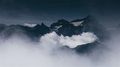 Wallpaper mountains, fog, clouds, peaks, height hd, picture, image