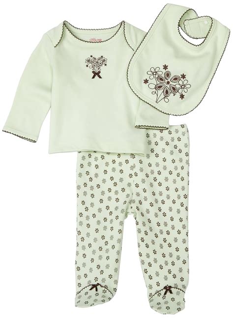 Buy Little Me Floral Bouquet Lap Shoulder Set with Bib, Mint Print, 3 ...