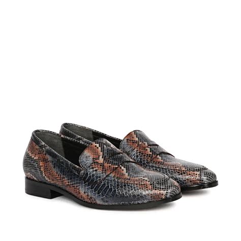 Saint Ellis Blue Snake Print Leather Loafers – SaintG India