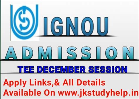 IGNOU Started Fresh Admission For ODL/Online mode Of All programmes TEE ...