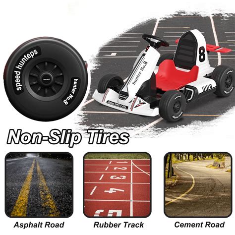 Buy XJD Electric Go Kart 12V Battery Powered Pedal Go Karts for 3+ Kids ...