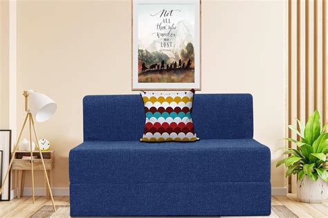 DECOR VILLAGE 1- Seater Sofa Cum Bed - Perfect for Guests - Jute Fabric ...