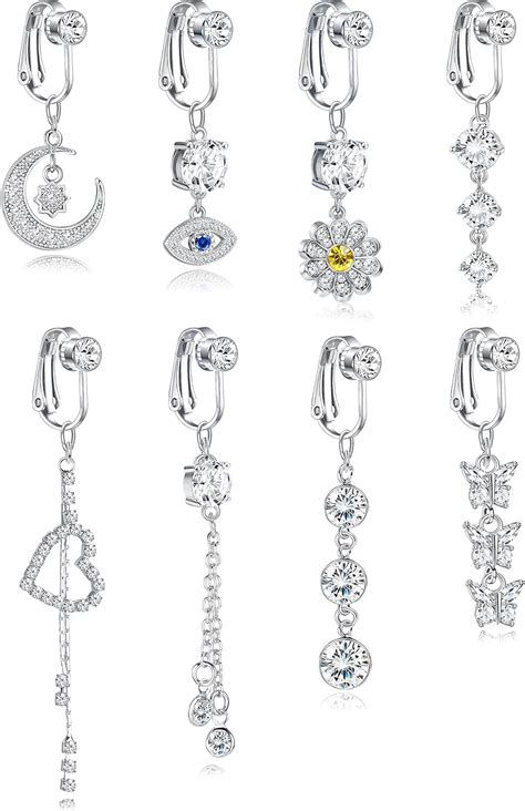 YADOCA 8 Pcs CZ Non Piercing Fake Belly Button Rings India | Ubuy