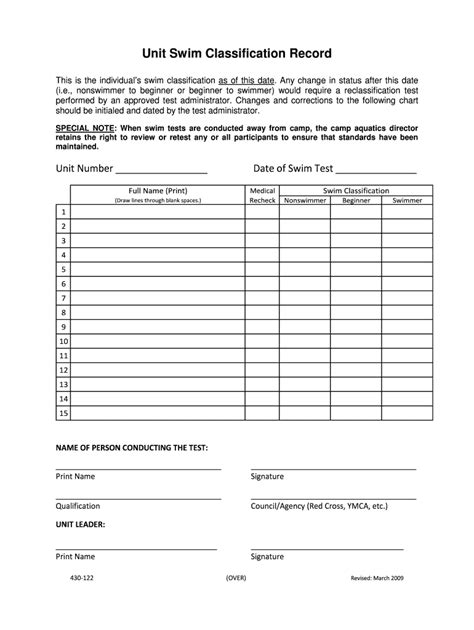 Official Bsa Swim Test Form - Fill Out and Sign Printable PDF Template ...