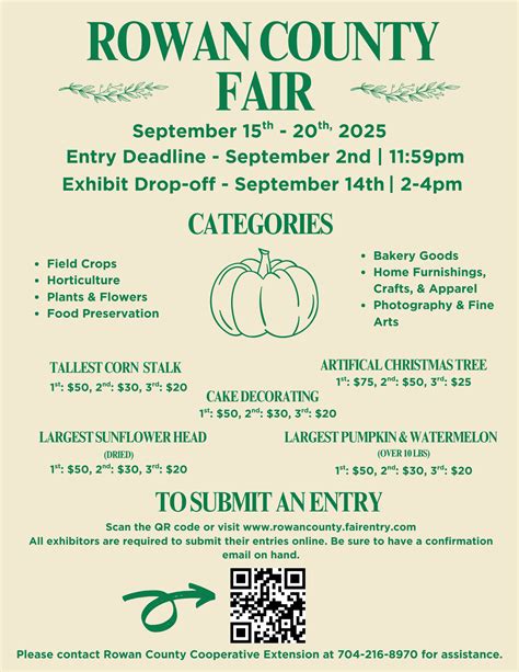 Rowan County Fair Exhibit Entries Now Open! | N.C. Cooperative Extension