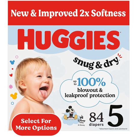 Free Shipping! Huggies Snug & Dry Baby Diapers Size 5 27+ lbs 84 Count ...