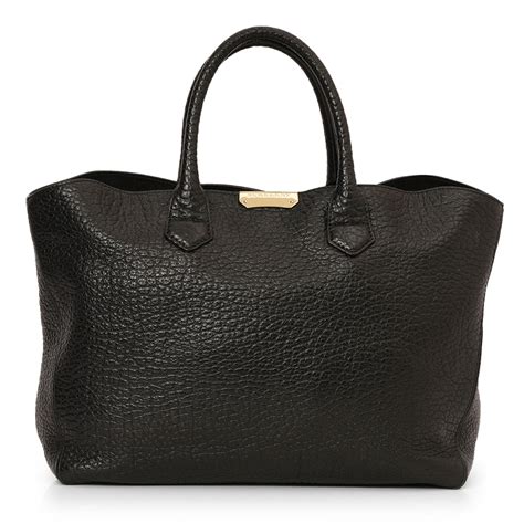 Shop Pre-Owned Authentic Burberry Black Leather Dewsbury Tote Bag ...