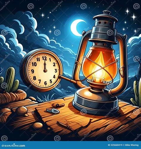 "Burn the Midnight Oil" (idiom) Stock Illustration - Illustration of ...