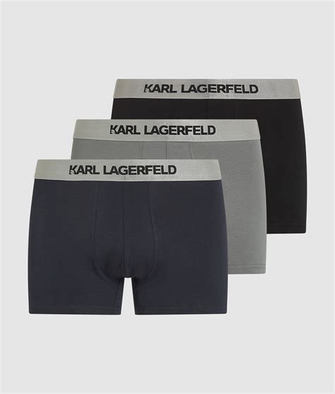 METALLIC LOGO TRUNKS – 3-PACK | Navy-Black-Sedona | Men | KARL LAGERFELD