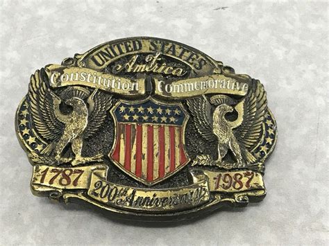 200th Anniversary Us Constitution Commemorative Belt Buckle Usa Rare Kg ...