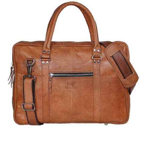 Brown Leather Laptop Briefcase | Leather Messenger Bag For Men | MaheTri