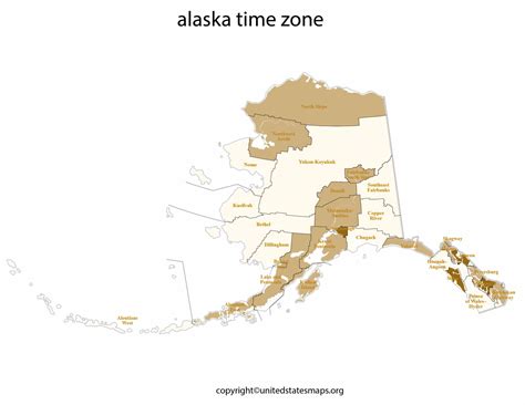 Alaska Time Zone Map | Map of Time Zones in Alaska