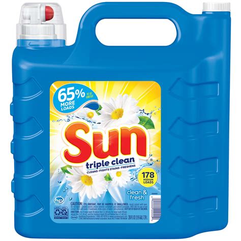 Sun Liquid Laundry Detergent, Clean & Fresh, 250 Ounce, 178 Loads ...