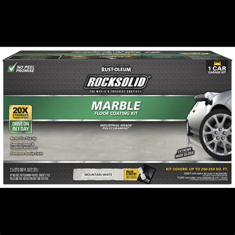 Rust-oleum, Marble Garage Floor Coating Kit, Mountain White, Container ...