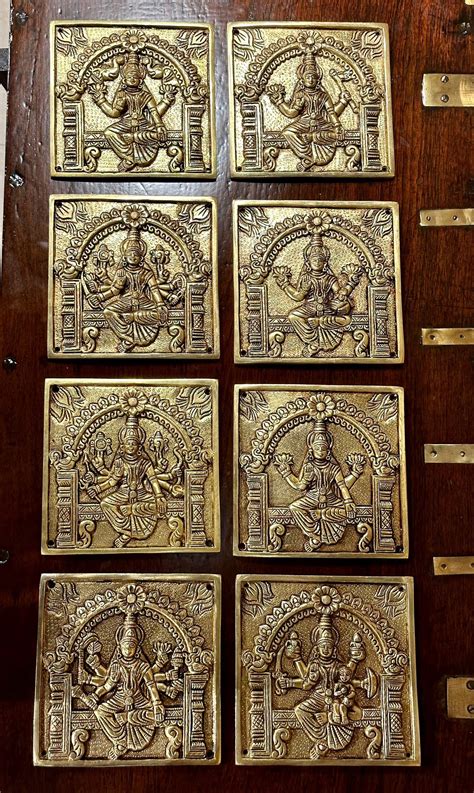 Ashtalakshmi Brass Plates Set 6x6 Inches – Kirtan Arts