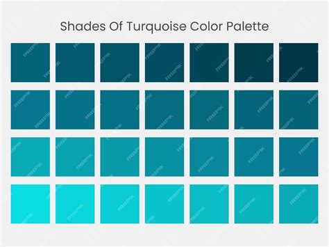 Trendy shades of turquoise color palette free vector | Premium Vector
