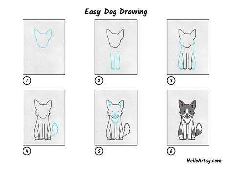 Easy Dog Drawing - HelloArtsy