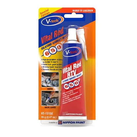 V-tech Vital Red RTV Silicone Gasket Maker VT-151SE 70g | Premium ...