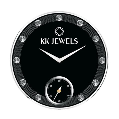 KK jewels - 12 inch - Diamond studded promotional wall clock with chro ...