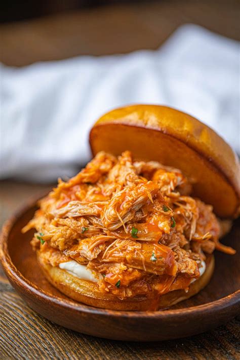 Buffalo Shredded Chicken Sandwich : Pulled Chicken Sandwiches Recipe ...