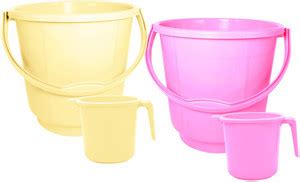 Morvi Plastic Bucket 25 LT & Mug For Office/Home, Set Of 2 Pc, 25 Ltr ...