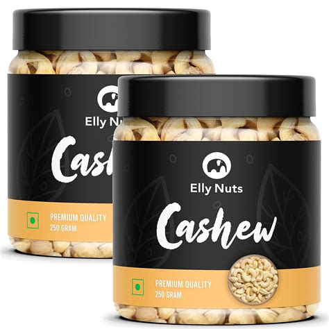 Elly Nuts Combo Pack of Cashew Nuts| Whole Plain Kaju 250 gms Each 500 ...