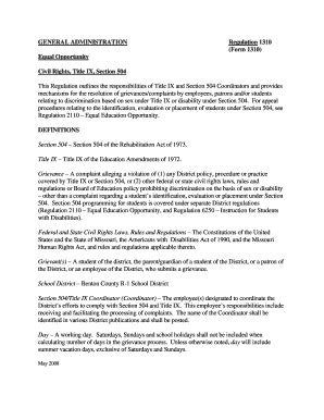 Fillable Online GENERAL ADMINISTRATION Regulation 1310 (Form 1310 ...