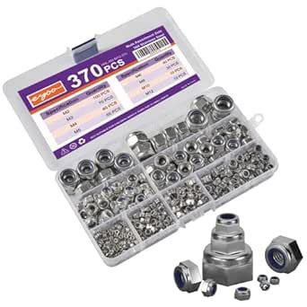 eyoo 370 PCS M3 M4 M5 M6 M8 M10 Stainless Steel locknut Set, 304 ...