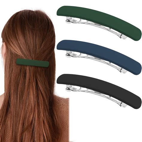 Amazon.com : 3 Pcs Matte French Hair Clips Flat Hair Barrettes Strong ...