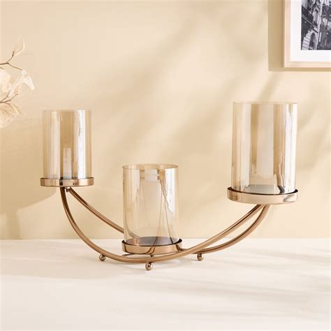 Buy Monalisa Metal and Glass Arc Multi Pillar Candle Holder from Home ...