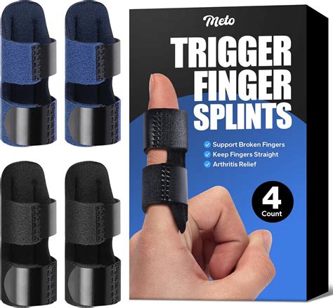 Amazon.com: Meto Finger Splints for Trigger Finger (4 Count), Finger Brace for Straightening ...