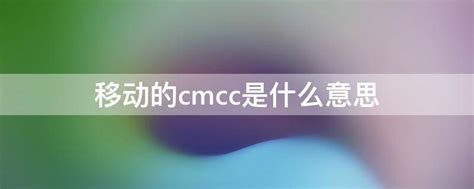 移动的cmcc是什么意思 - 业百科