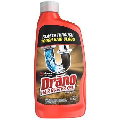 Drano Hair Buster Gel, Pro Strength Shower & Bathtub Hair Clog Remover ...