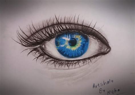 Blue Eye Drawing Colored Pencil