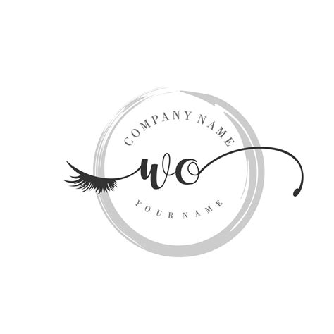 initial WO logo handwriting beauty salon fashion modern luxury monogram ...